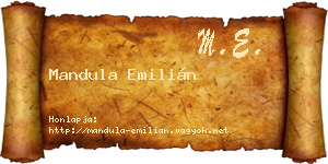 Mandula Emilián névjegykártya